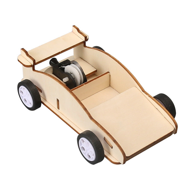Primary school students DIY technology small production invention clockwork elastic wire trolley scientific experimental materials toy wholesale