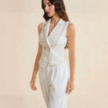 Korean chic summer chic small fragrance vest women's outwearsense of designshort sleeveless topswork clothing