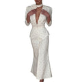 european and american cross-border women's fashion: new autumn collection - elegant floral deep v-neck maxi dress