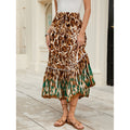european and american rayon leopard print positioning printing bohemia beach vacation skirt