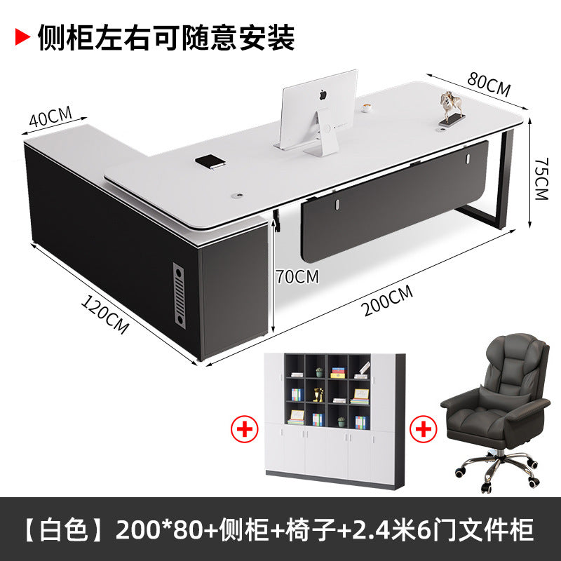 President's office desk, executive desk, minimalist modern office furniture, office general manager desk and chair set, executive desk