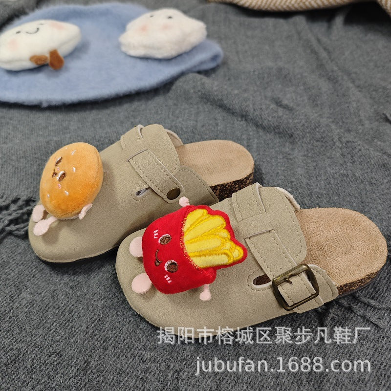 Family birkenstock outwear 2026 spring autumcute cartoon big childrenkids birkenstock shoes toe outwear half slippers women