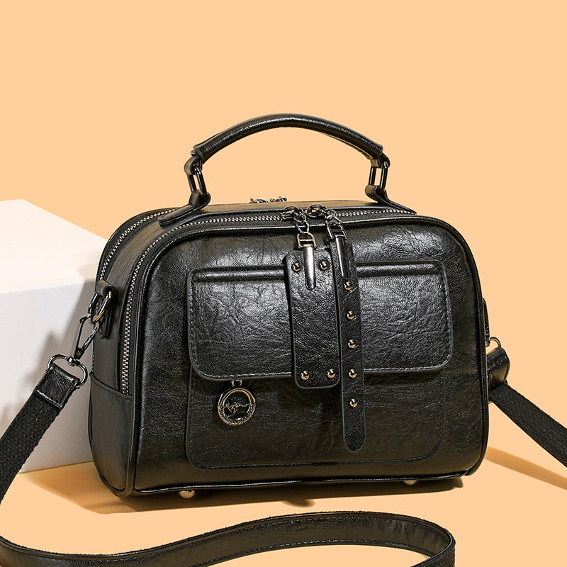 High-end textured women's bag, european and american retro style, large capacity shoulder and crossbody bag, 2026 new arrival, understated luxury handbag
