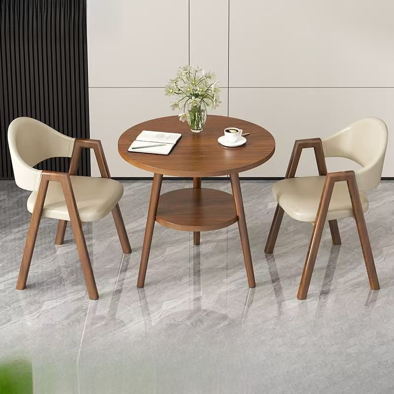 Negotiation table reception casual table and chair combination coffee milk tea shop back chair for home small apartment balcony round table