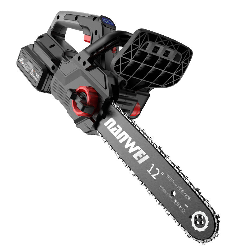 Nanwei brushless lithium electric chain saw rechargeable for home electric saw 12inch logging saw outdoor pruning satchel electric saw