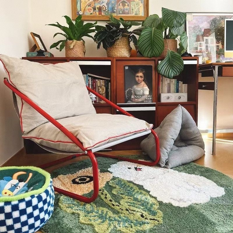 Influencer-approved single sofa chair - lazy balcony lounge chair - minimalist single seater - wabi-sabi style furniture - cotton living room