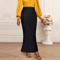 European and american fashionable elegant water ripple midi skirt - high waist, versatile, party & work, slimming fishtail bodycon skirt