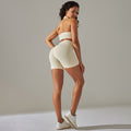 new arrival yoga wear seamless knitting peach butt high waist body shaping shorts fitness beautiful back sports bra suit