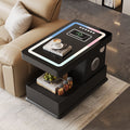 Italian normcore smart movable coffee table sofa side table small apartment living room side cabinet wireless charging corner table small trolley
