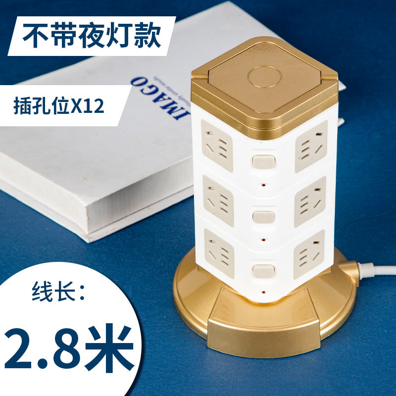 Multifunctional smart socket long line night light plug strip multi-hole plug-in board usb plug-in tower office vertical plug-in