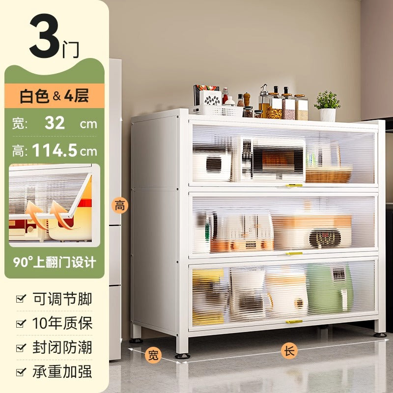Kitchen storage rack floor-standing multi-layer storage cabinet for home with door dust-proof multi-functional cabinet sideboard storage cabinet