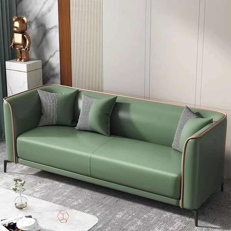 Small apartment leather sofa for living room and bedroom, minimalist modern style, suitable for rentals, three-seater apartment lounge, double-seater italian design