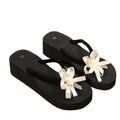 plus size wedge slippers for women 2025 summer new arrival bagged fashion women's sandals medium heel herringbone women's slippers