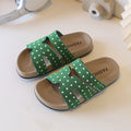 Women's new fashionable polka dot flat sandals with ankle strap – perfect for beach, pool, or skirted outfits