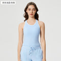 Premium new women's shockproof sports bra top with built-in padding - slim fit, sleeveless yoga top d25029