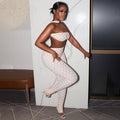 fashion stylefall and winternew arrivalfashionsexy nightclub hot girl creative tube top tight backless pants two-piece set