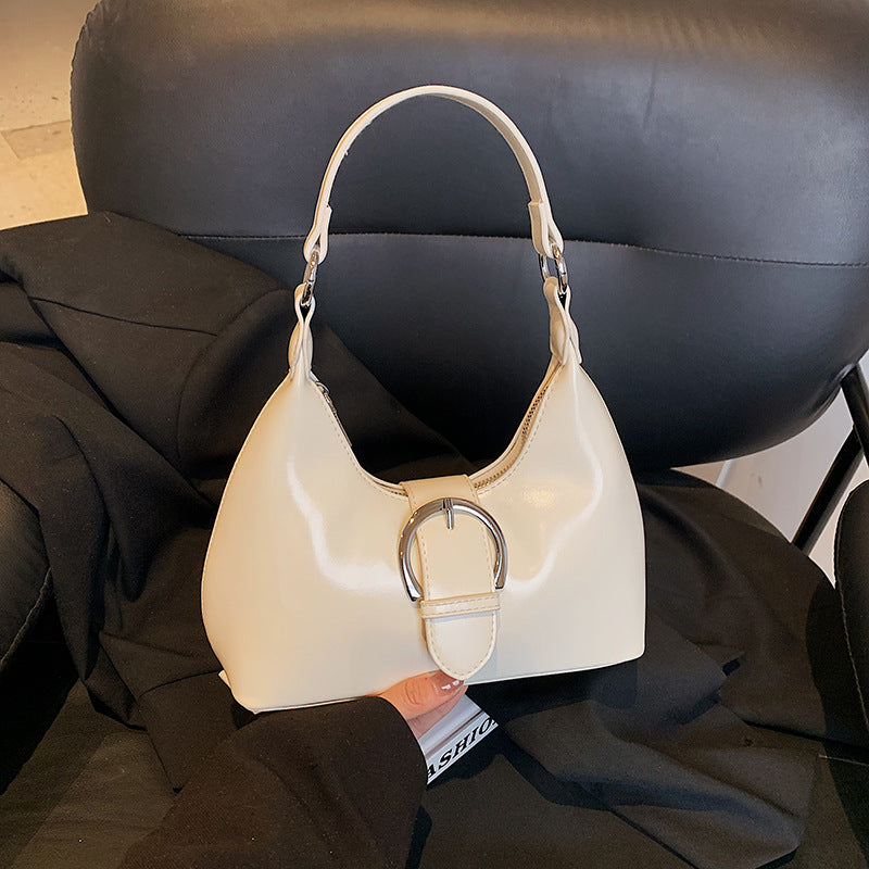 K-stylespringnew arrival shoulder bagfashioncasual oil wax leather armpit bageasiest for matchwork clothing daily dumpling bag for women