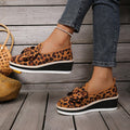 fashionplus size leopard print loafers spring & fallnew arrival round toe bowsfashioncasualthick sole women's flats