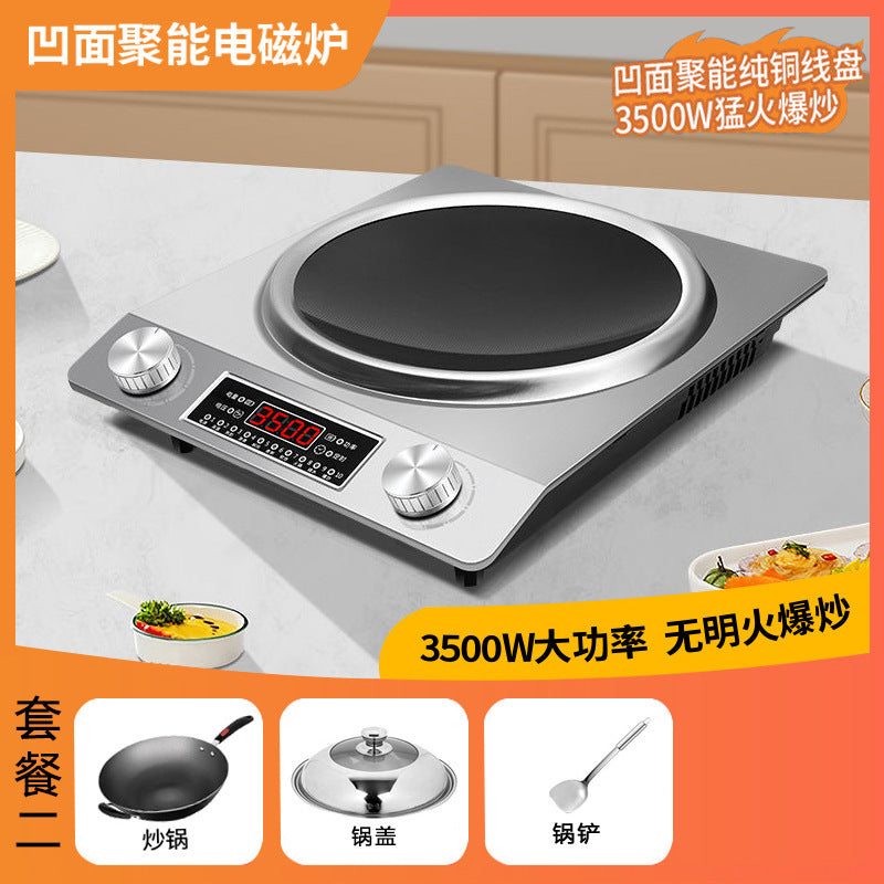 Concave induction cooker for home new arrival fire stove high power induction cooker commercial battery stove