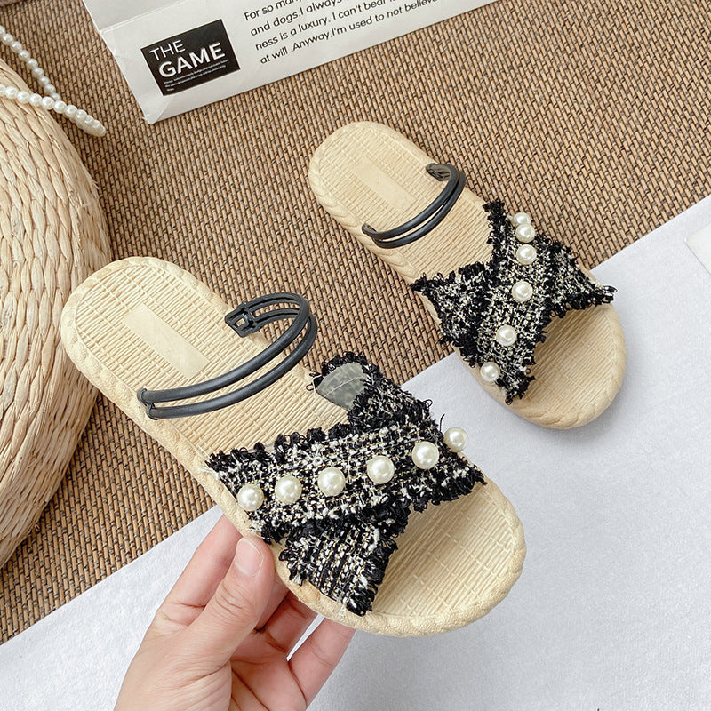 Fairy-style woven sandals for women, perfect for beach vacations and pairing with skirts. new summer collection, unique and elegant women's footwear