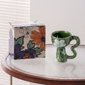 Vintage style mug irregular water cup niche mug hand-painted ceramic coffee cup creative gift handheld cup