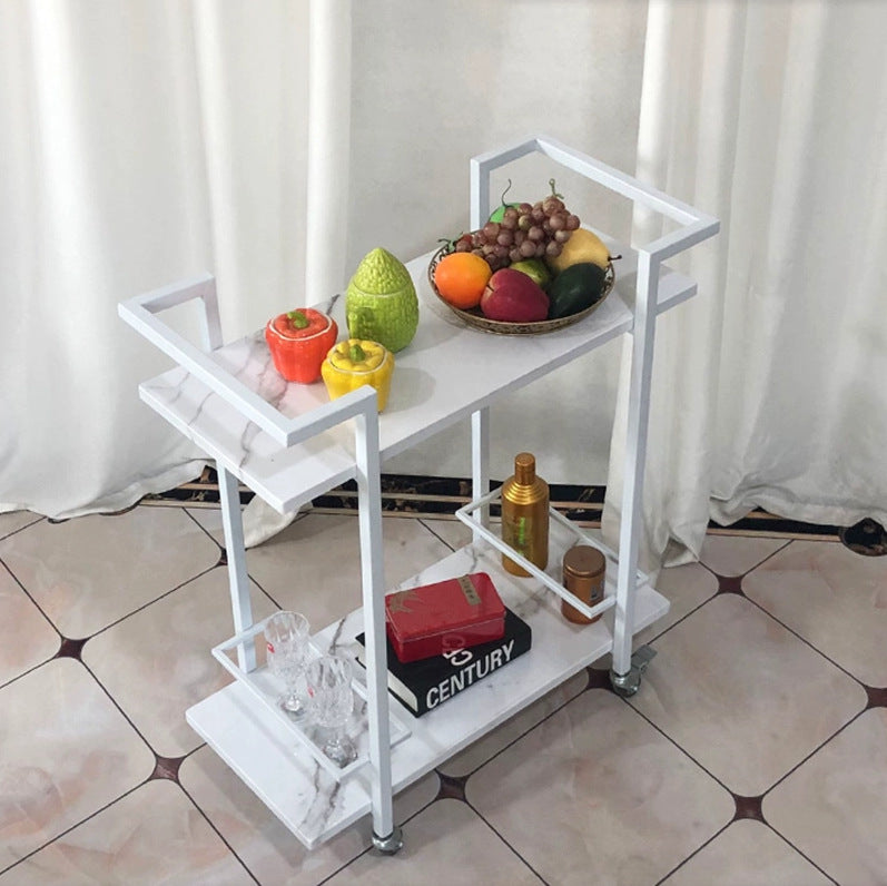 Nordic mobile trolley, high-end storage car, hotel wine cart, golden multi-layer wrought iron dining car, restaurant food truck