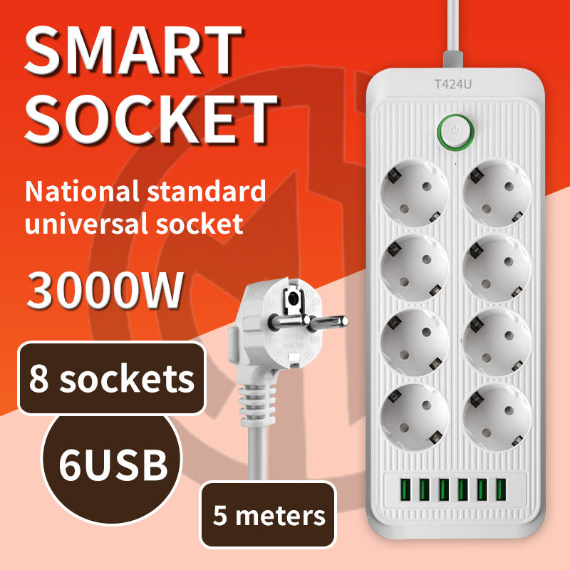 European standard power strip, russian/european power strip, german/korean 16a two-pin european standard home socket, austrian standard