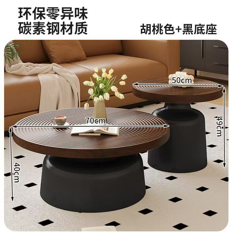 Round coffee table living room  new home light luxury high-end carbon steel small coffee table modern minimalist small apartment