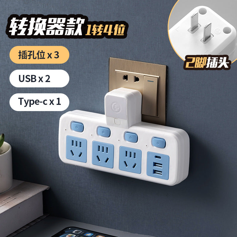 Two-pin socket, two-hole power strip, american standard plug converter, two-pin power strip, plug-in board with cable, 2-pin head panel, multi-hole