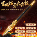 Nezha fire tip gun children's luminous toy voice automatic telescopic 3d light red tassel gun boy holiday gift