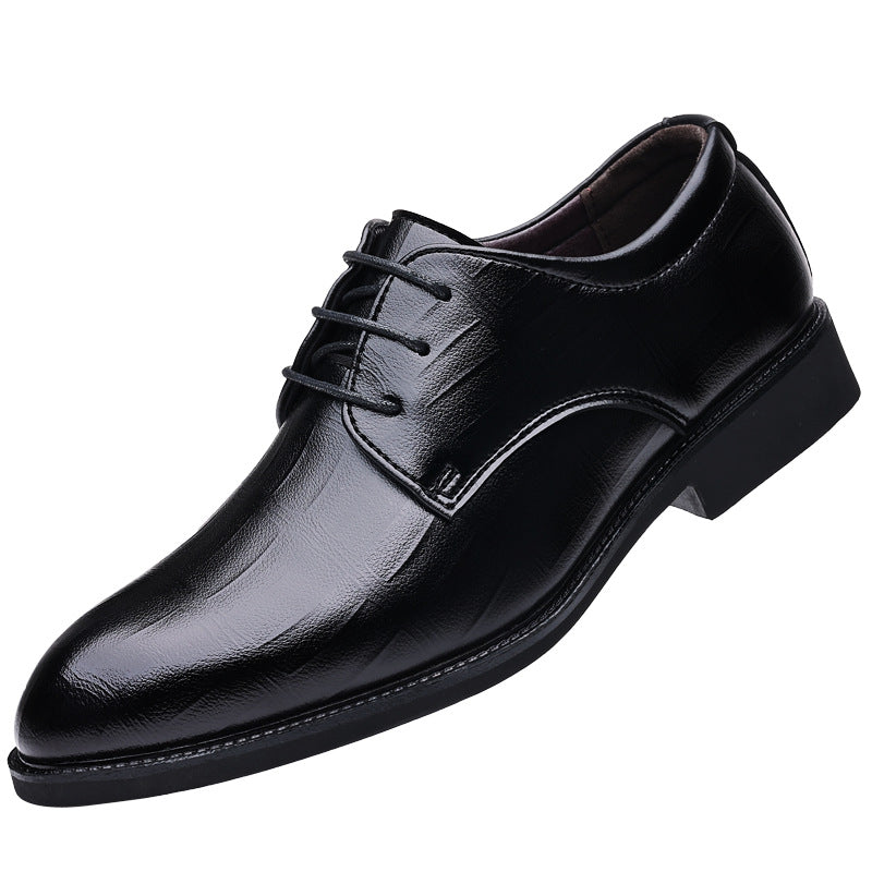 British style pointed-toe men's leather dress shoes - casual, trendy, formal, lace-up, korean style, wedding shoes - dropshipping available