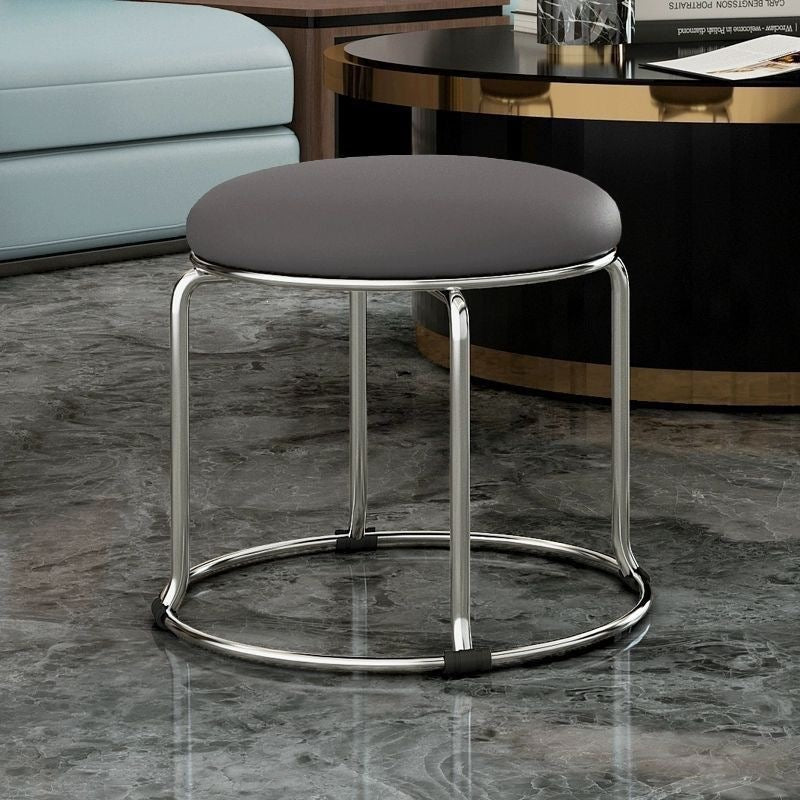 Accessible luxury stoolfor homesoft bag short stool steel bar stool portable practical shoe changing stool coffee table stool carbon steel frame round stool no