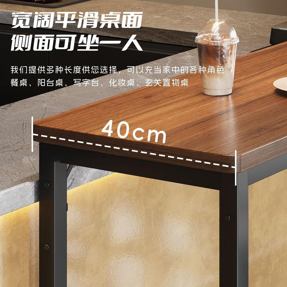 Bar table against the wall for home tall table milk tea shop table and chair combination bench narrow coffee table bar bench table