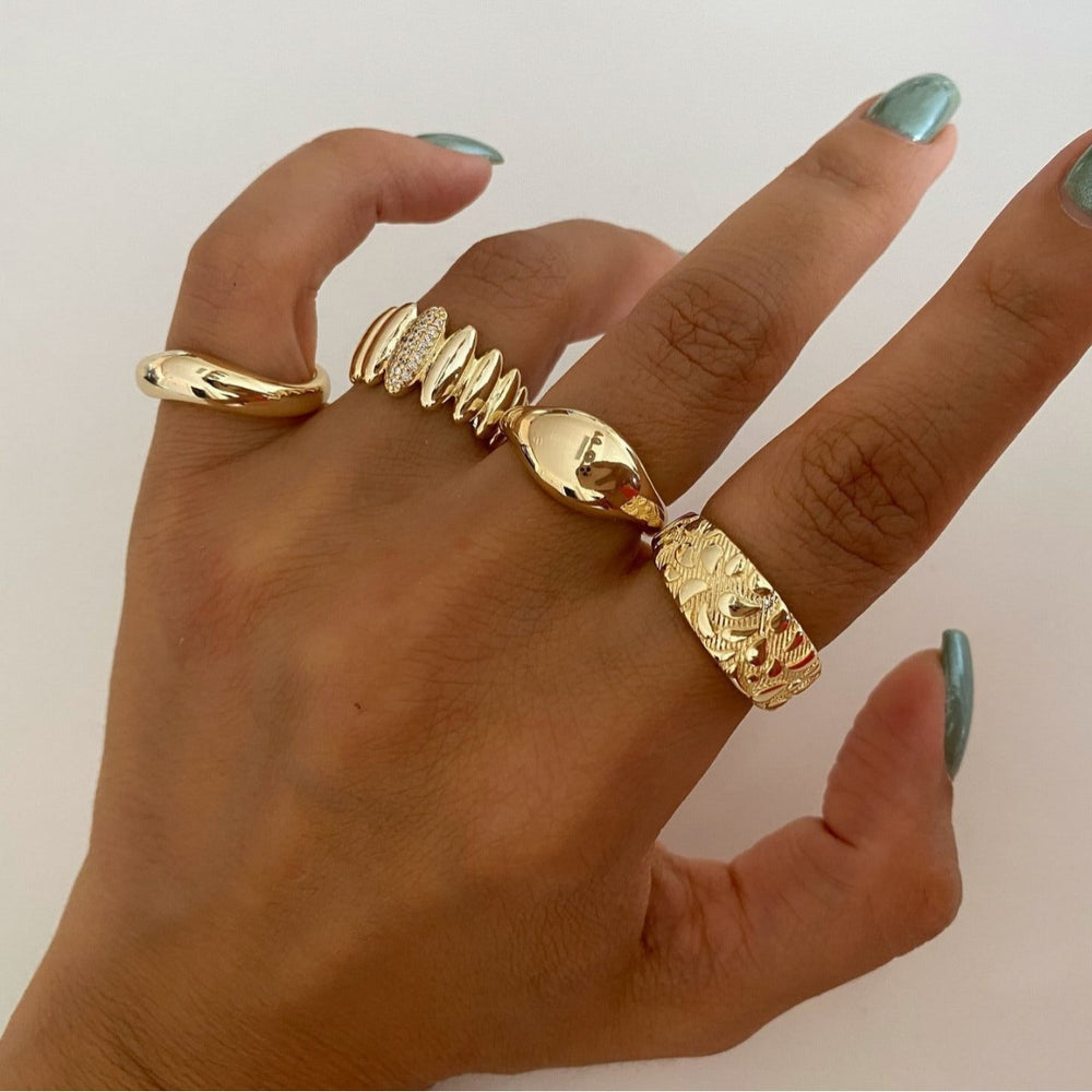 European and american cross-border jewelry: irregular metal shiny ring set - minimalist, stylish, and trendy knuckle rings wholesale