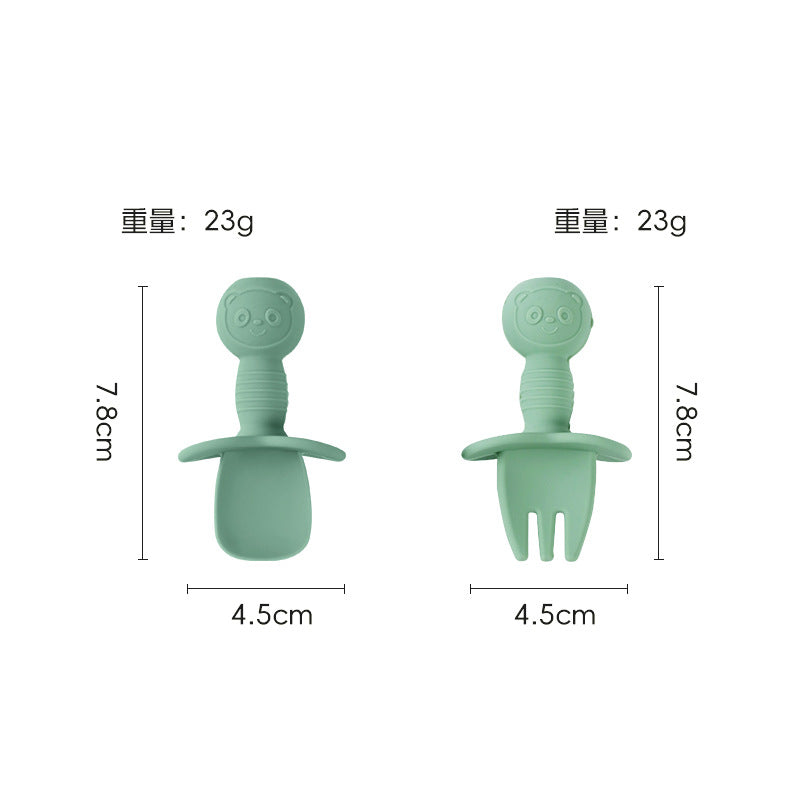 Silicone kids' meal set: baby food training suction bowl, food-grade fork and spoon, feeding utensils for babies