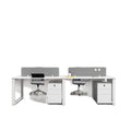 Office desk and chair set - modern minimalist design for 4-seat workstations, partitioned cubicles, and 2/4/6 person office furniture