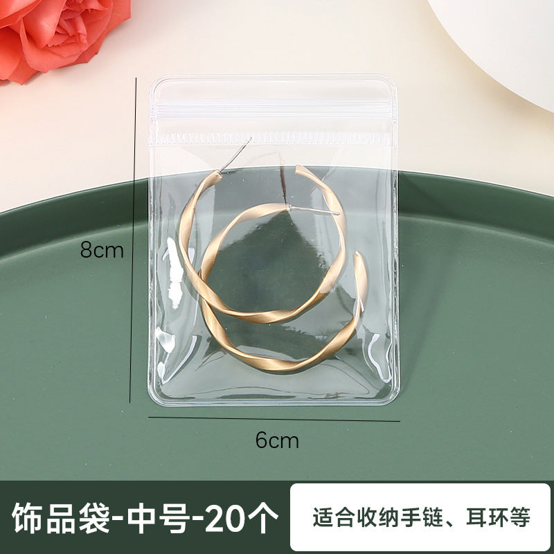 PVC self-sealing bags of 20 pcs, jewelry packaging bags, anti-oxidation thickened jewelry bracelet storage, sealed bags