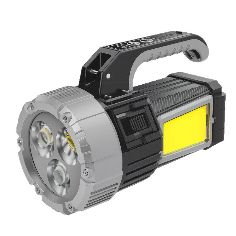 Cross-border new product 3 * P70 portable high-power searchlight flashlight with telescopic rod to pull COB side light multi-functional dew