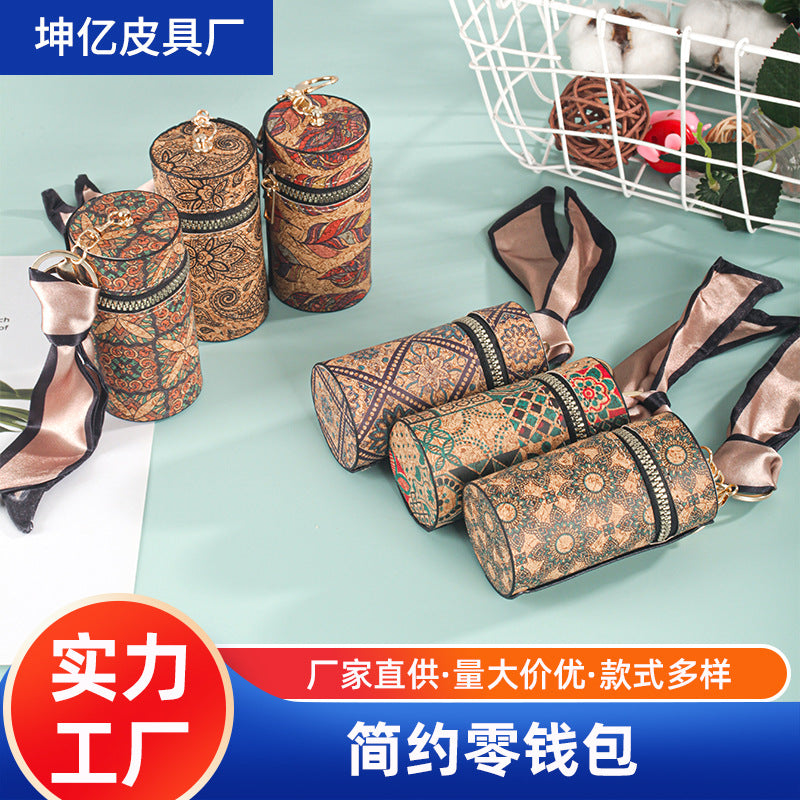 Live gift mouth red envelope keychain European and American old flower change bag welfare product mini bucket bag explosion light luxury feeling