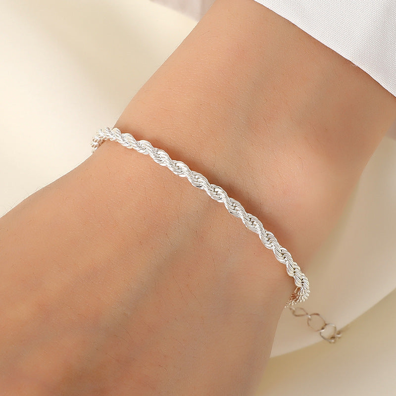 European and american cross-border fashion jewelry: vintage creative women's gold-plated anklet, trendy braided chain anklet