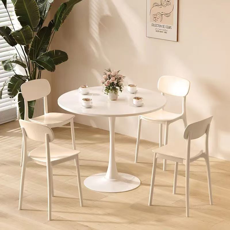 Cream style iron art negotiation table and chair combination popular milk tea shop casual round table reception table and chair package wholesale