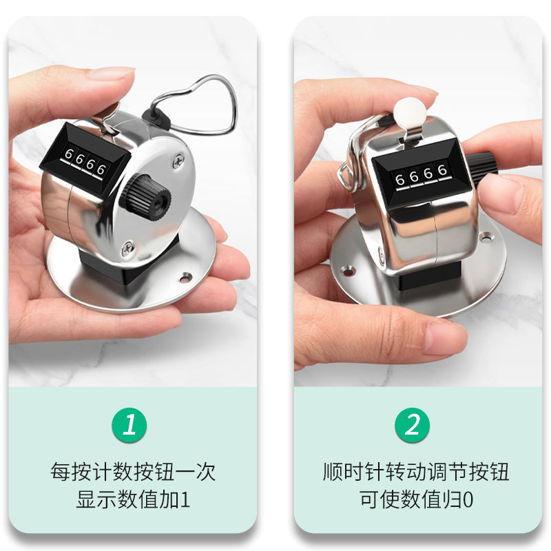 Manual mechanical traffic counter - metal hand-press counter - customer counter - clicker - counting device