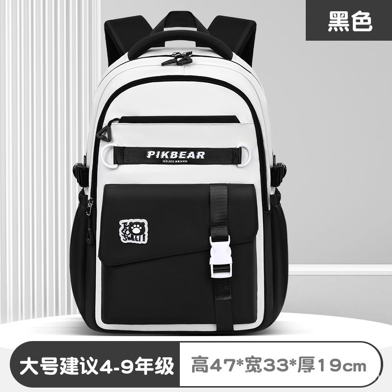 2025 schoolbag junior high school girls water-repellent nylon oxford cloth ultra-light spine-protecting backpack junior high school schoolbag