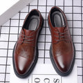 New plus size leather dress shoes for men - business casual, british style, trendy black wedding shoes for groom