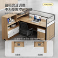Modern minimalist office desk and chair set - double/6-seat workstation for office use