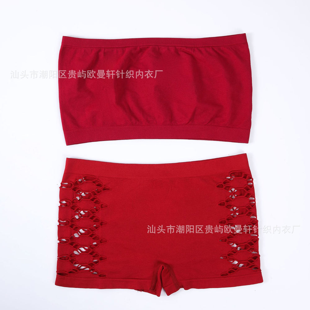 intimatessexycut outtube top one-piece briefssuitfashion women's single-layer bra and panties suit