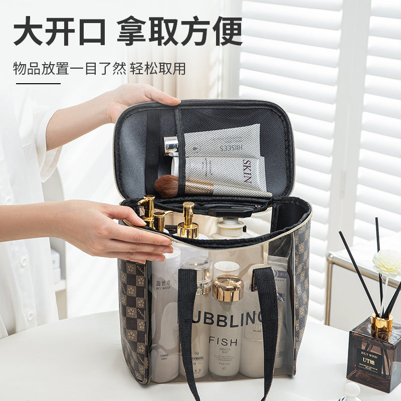 Yulang Portable Transparent Cosmetic Bag Wash Bag Travel Storage Large Capacity Cosmetics Storage Bag Waterproof Beach Bag