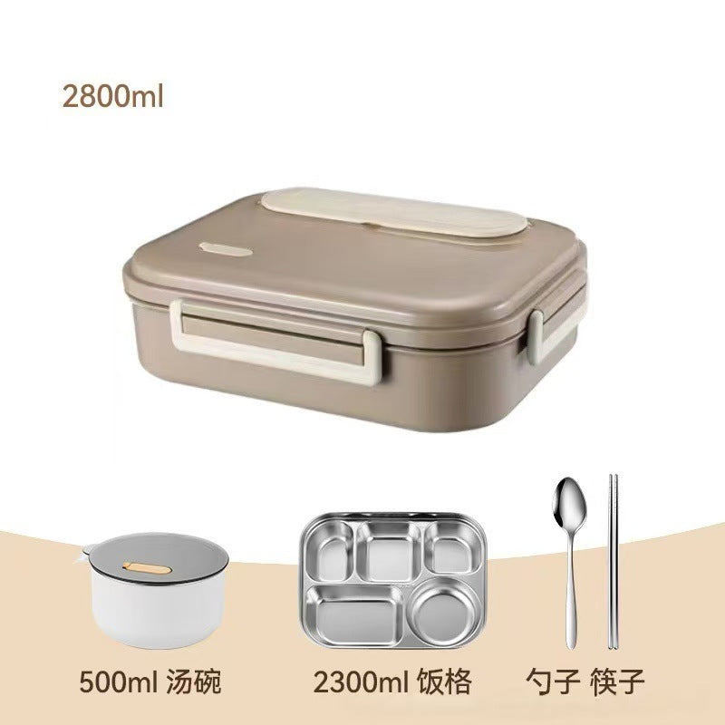 Food-grade extra large lunch box for work, microwaveable 316 stainless steel lunch box, student thermal insulation sealed box