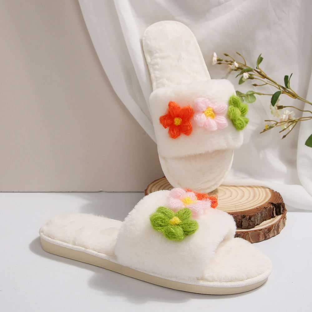 Insfall and winterpopularnew arrivalstuffed slippers women's home heattech cotton slippers casualfashion one-word fur slippers