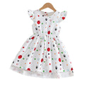 Girls' summer white flutter sleeve polka dot a-line dress - mid-to-large size, perfect for vacation, cross-border e-commerce, and kids' clothing